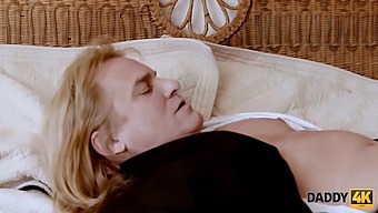 Blonde Beauty'S Taboo Affair With Father-In-Law In Lingerie