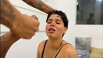 Big Boobed White Wife Gives Deepthroat