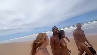 Nudist Beach Fun With Hot Friends, Amazing Views, And Some Steamy Action!